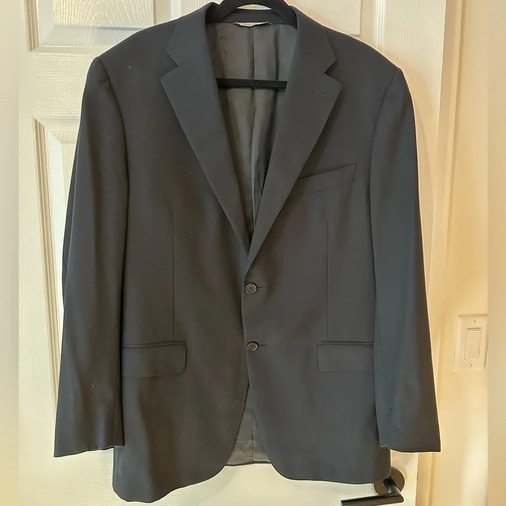 Canali Travel and Water Resistant Dark Charcoal Men's Blazer Cupro 54R
